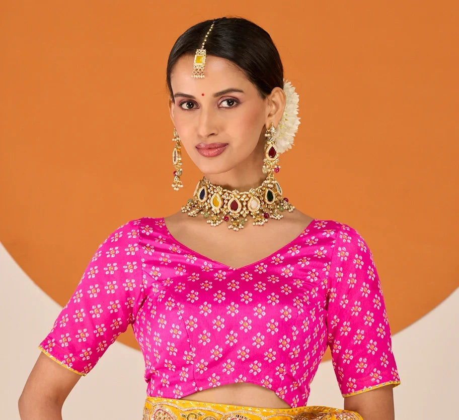 Laxmipati Ruchi Yellow Silk Blend Embroidered Saree