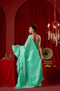 Laxmipati Ready to Wear (SS*) Sea Green Embroidered Georgette Saree