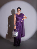 Laxmipati Ready to Wear (SS*) Purple Georgette Embroidered Saree