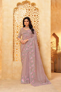 Laxmipati Jharokha Pink Tissue Organza Embroidered Saree
