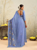 Laxmipati Deewangi Blue Chiffon Embroidered Saree