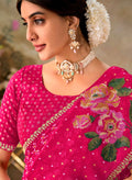 Laxmipati Shakkar Pink Chiffon Embroidered Saree