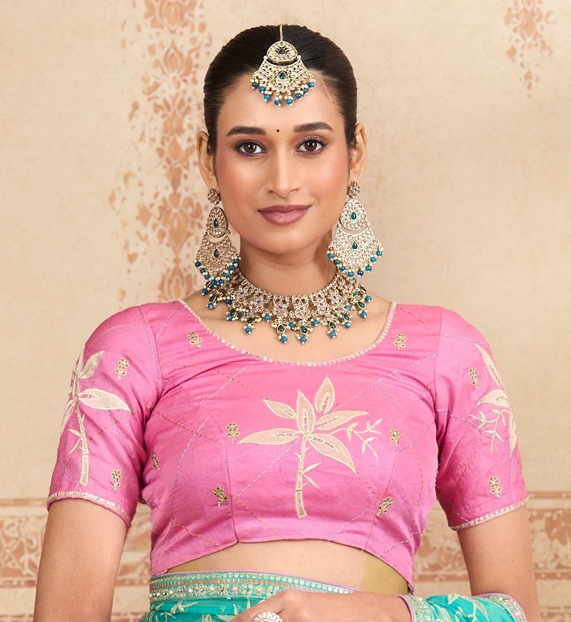 Laxmipati Kurkure Blue Chiffon Embroidered Saree
