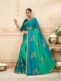 Laxmipati Kurkure Blue Silk Blend Embroidered Saree