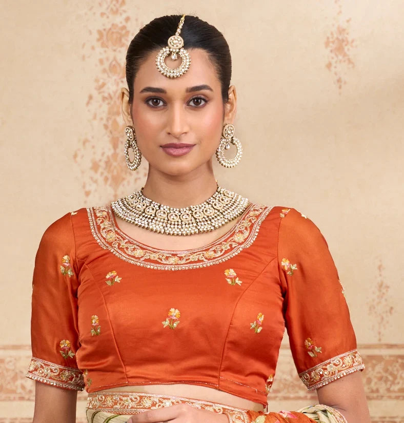Laxmipati Kurkure Silk Blend Embroidered Saree