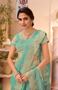 Laxmipati Aarzoo Blue Chiffon Embroidered Saree