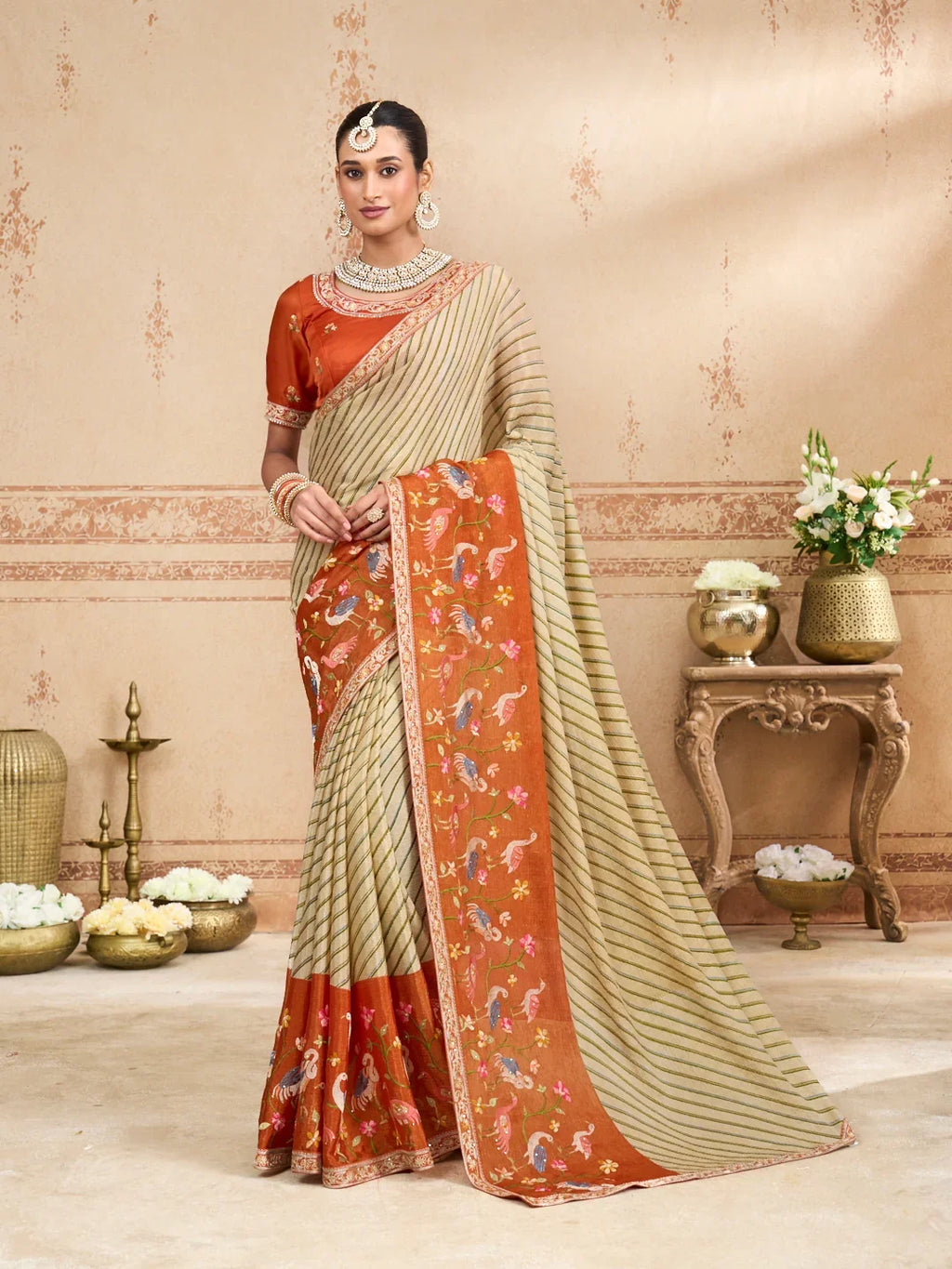 Laxmipati Kurkure Silk Blend Embroidered Saree