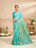 Laxmipati Kurkure Green Tissue Organza Embroidered Saree